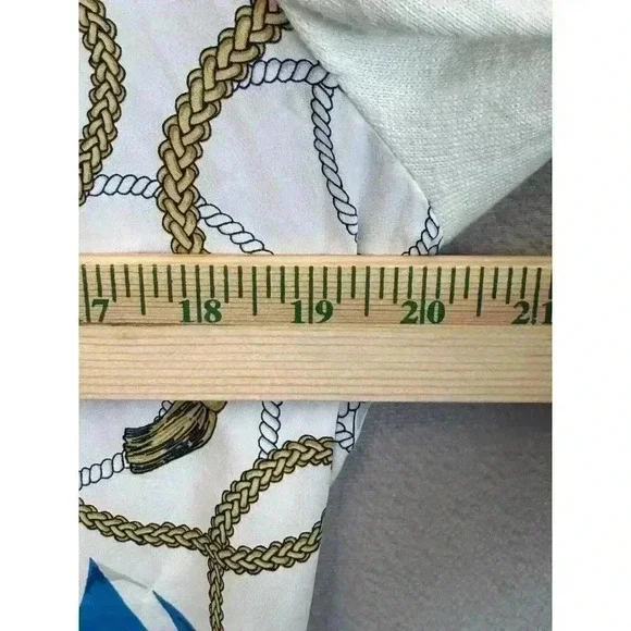 Tommy Hilfiger Women's Sz Large White Long Sleeve Reagan Woven Print‎ Sweatshirt - Picture 5 of 7